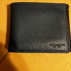 Coach Steel Blue Wallet Sleek Design